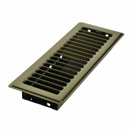 IMPERIAL MFG Imperial Floor Register, 10 in L, 3 in W, Steel, Antique Brass RG0201